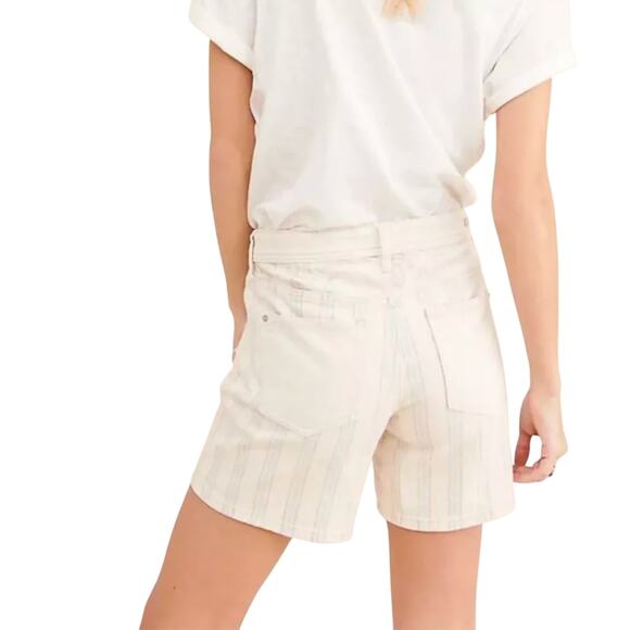 Pilcro Anthropologie Striped Denim Shorts Size 28 Slim Boyfriend Fit - Picture 2 of 9